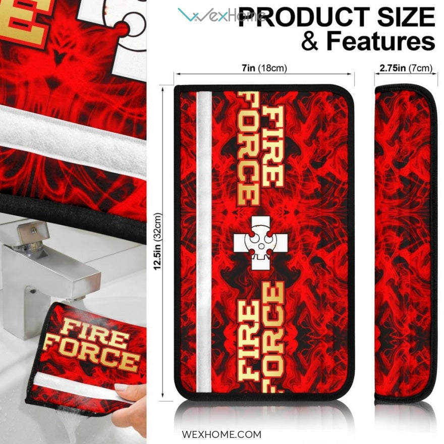 Fire Force Anime Seat Belt Covers | Fire Force Skull With The Cross Belt Covers