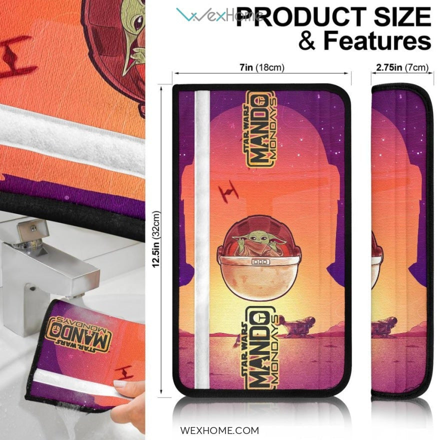 Star Wars Movie Seat Belt Covers | Baby Yoda Mando Mondays Galaxy Belt Covers