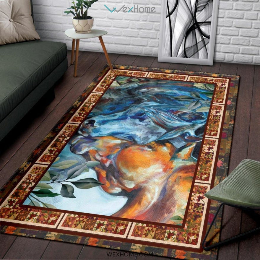 Valentine's Day Couples Horse Nursery Area Rug