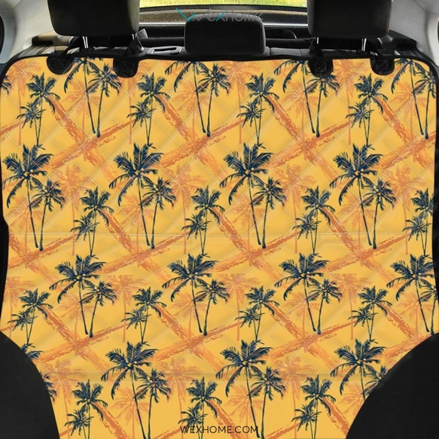 Yellow Palm Tree Hawaiian Print Pet Car Seat Cover