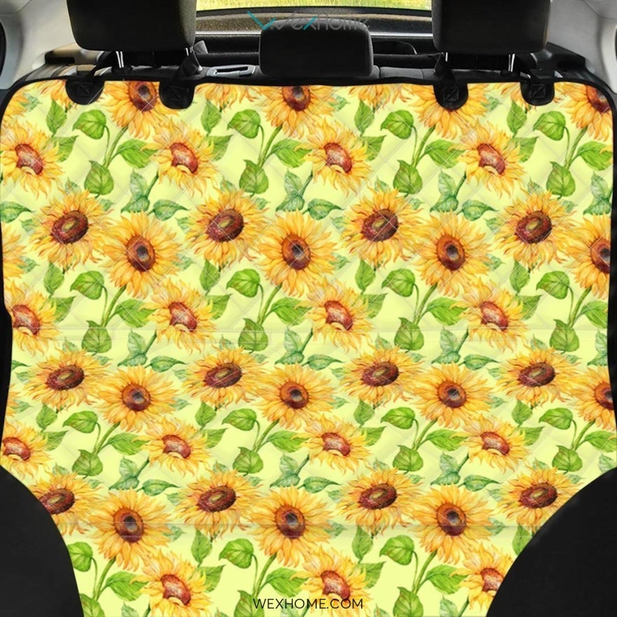 Yellow Sunflower Print Pet Car Seat Cover