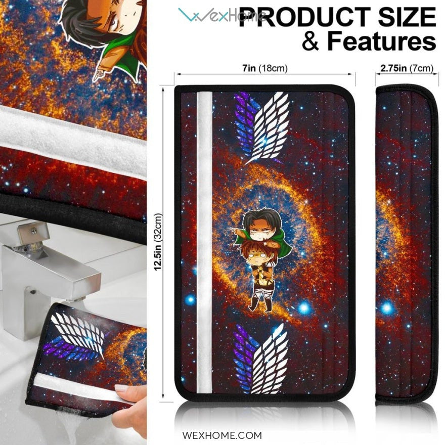 Attack On Titan Anime Seat Belt Covers | AOT Annie Black Hole Galaxy Belt Covers