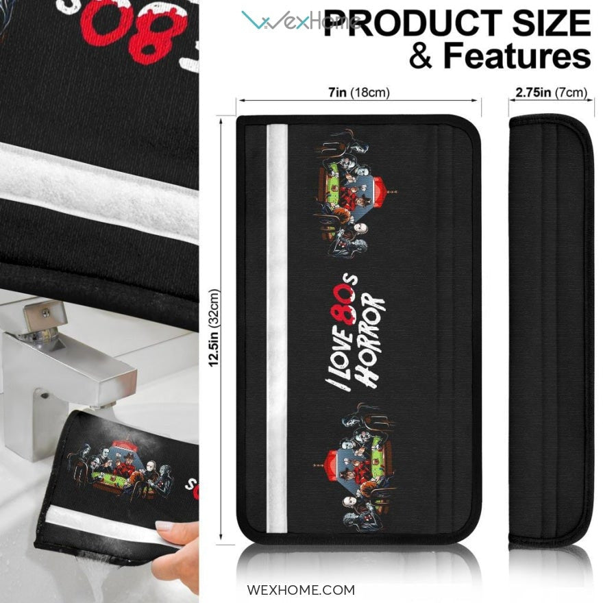 Horror Movie Seat Belt Covers | Horror Villains Playing Poker Belt Covers
