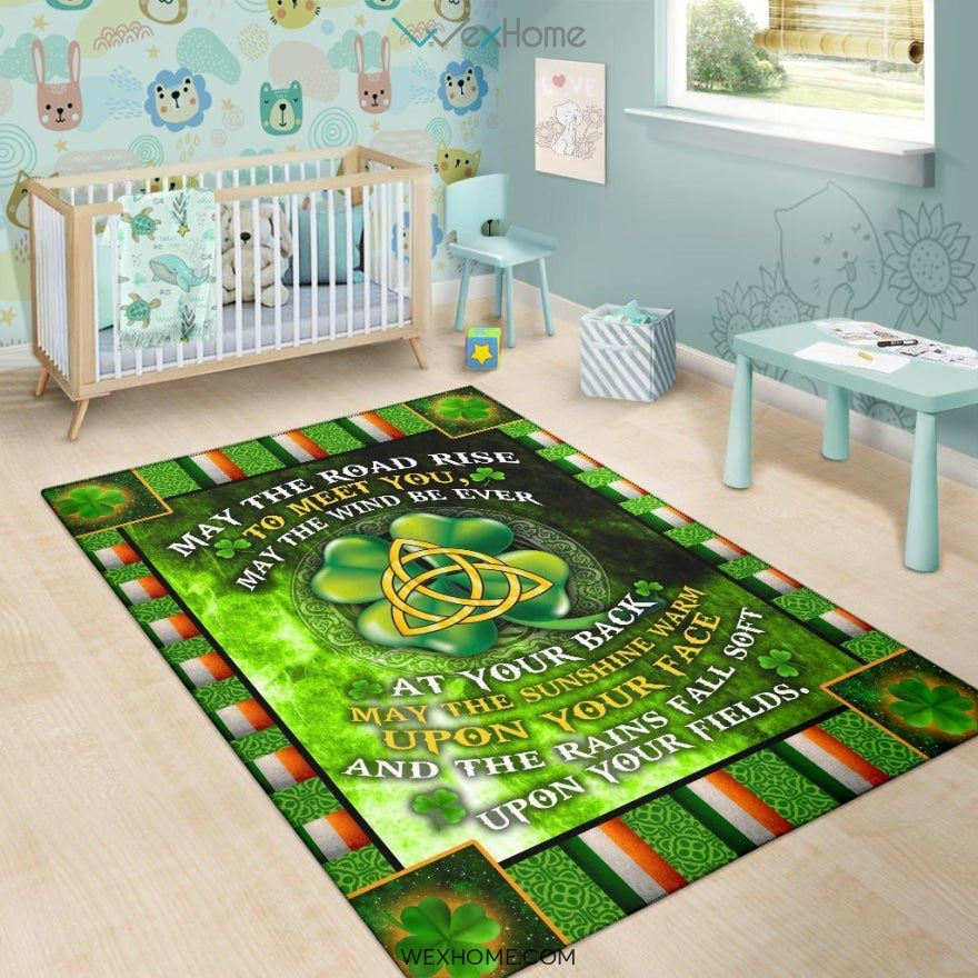 St Patrick's Day Irish Blessing May The Road Rise To Meet You Nursery Are Rug