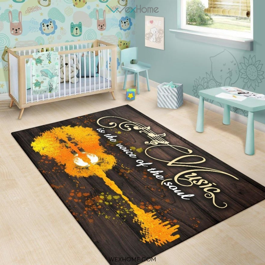 Music Is The Voice Of The Soul Nursery Area Rug
