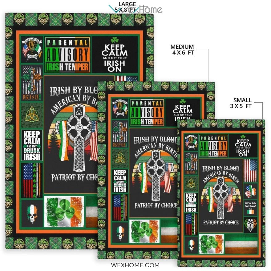 Irish By Blood American By Birth Patriot By Choice St Patrick's Day Nursery Area Rug