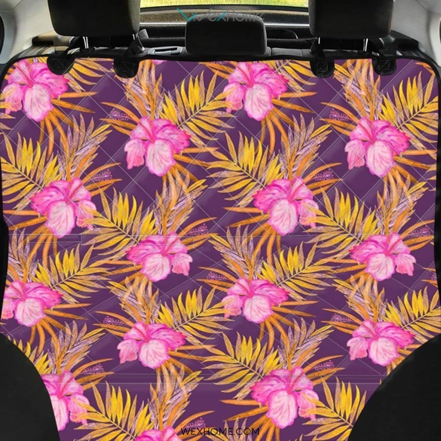 Watercolor Hibiscus Flower Hawaiian Print Pet Car Seat Cover