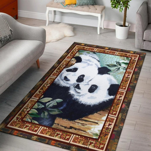 Valentine's Day Couples Panda Nursery Area Rug