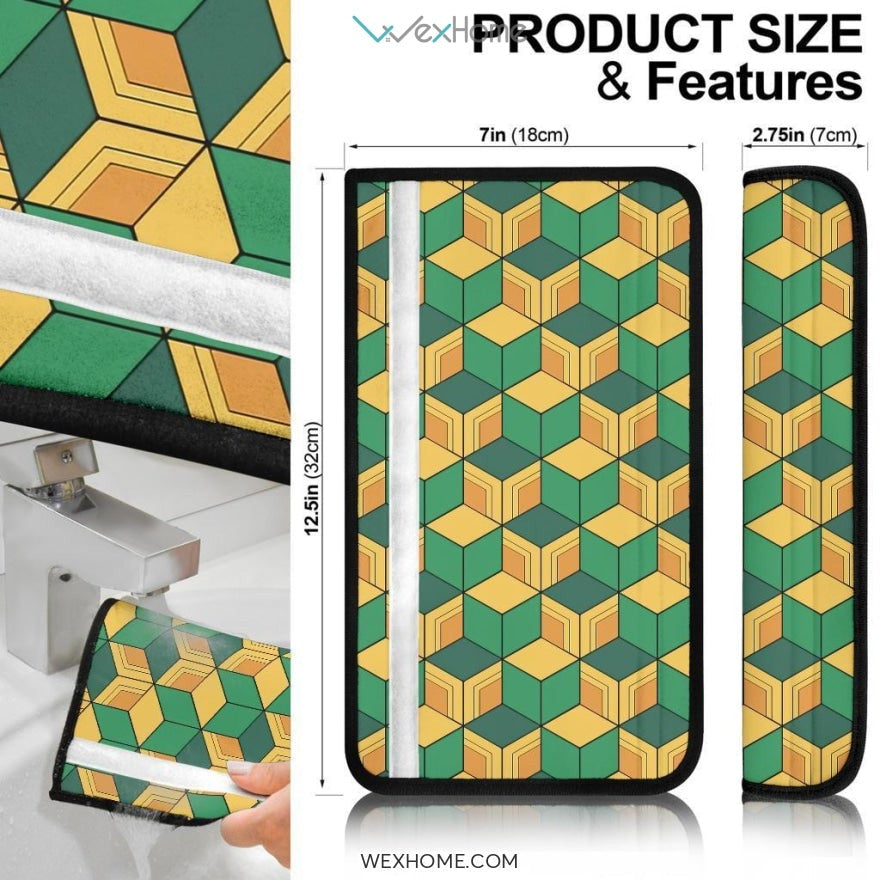 Tomioka Giyuu Patterns Seat Belt Covers Demon Slayers Anime