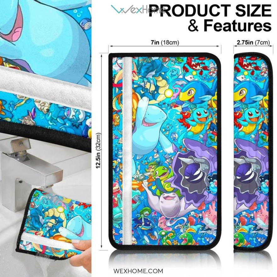 Pokemon Anime Seat Belt Covers | Water And Fire Pokemon Belt Covers