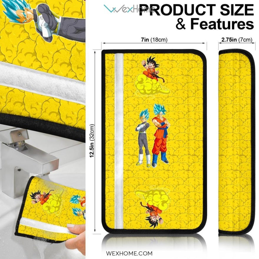 Dragon Ball Anime Seat Belt Covers | DB Goku And Vegeta Yellow Belt Covers