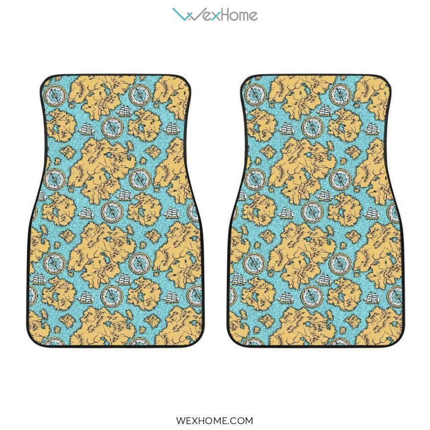 Deer Christmas New Year Pattern Argyle Front And Back Car Mats