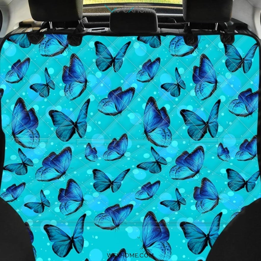 Turquoise Bubble Butterfly Print Pet Car Seat Cover