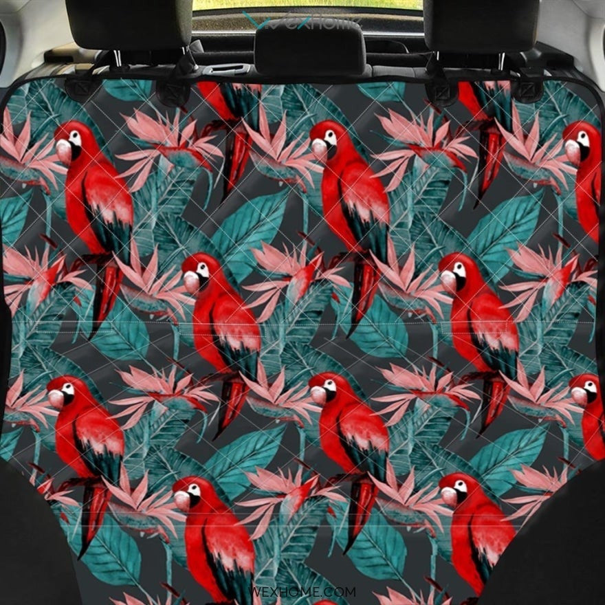 Watercolor Parrot Tropical Print Pet Car Seat Cover