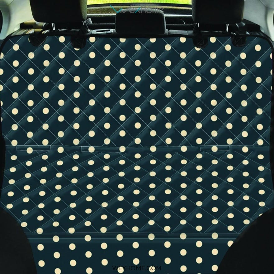 Vintage Black Tiny Polka Dot Pet Car Seat Cover