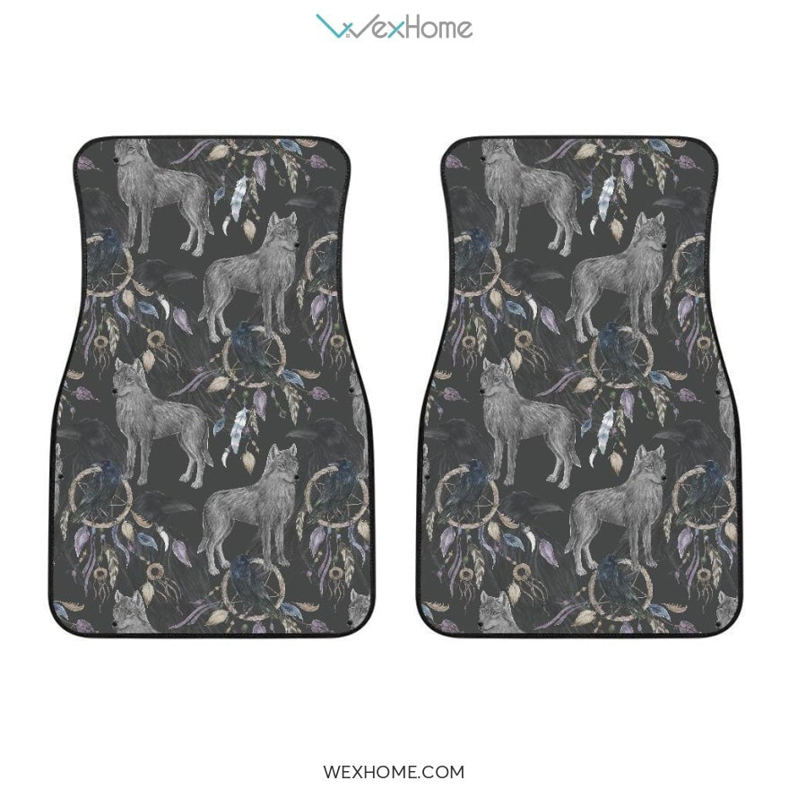 Christmas Cute Siberian Husky Puppie Pattern Front And Back Car Mats