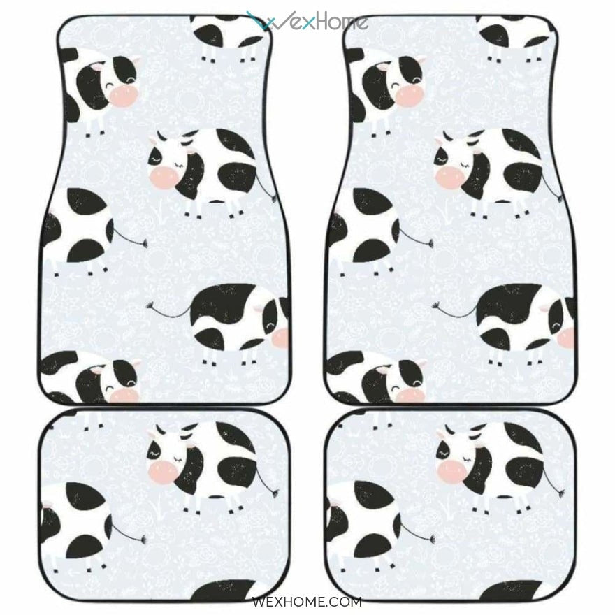 Cute Cows Pattern Front And Back Car Mats