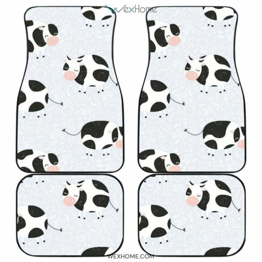 Cute Cows Pattern Front And Back Car Mats