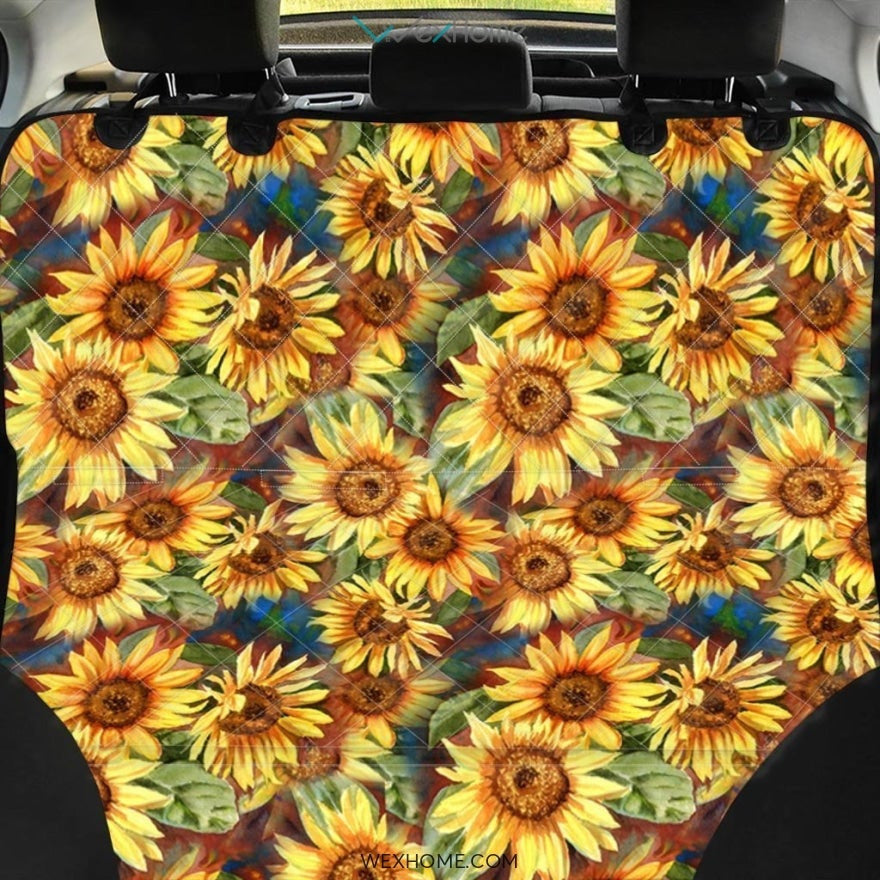 Watercolor Sunflower Pet Car Seat Cover