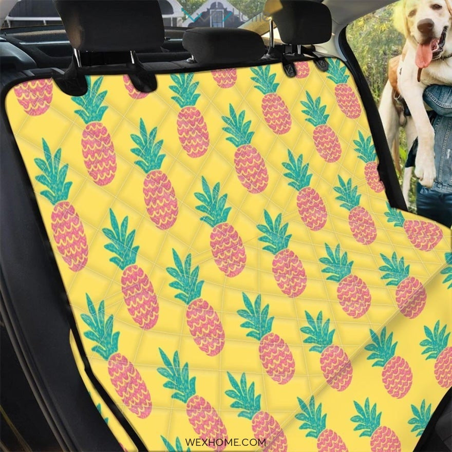 Yellow Pineapple Print Pet Car Seat Cover
