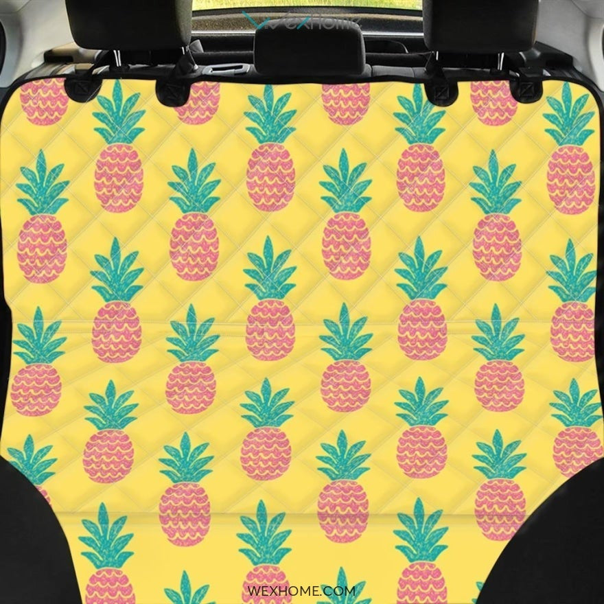 Yellow Pineapple Print Pet Car Seat Cover