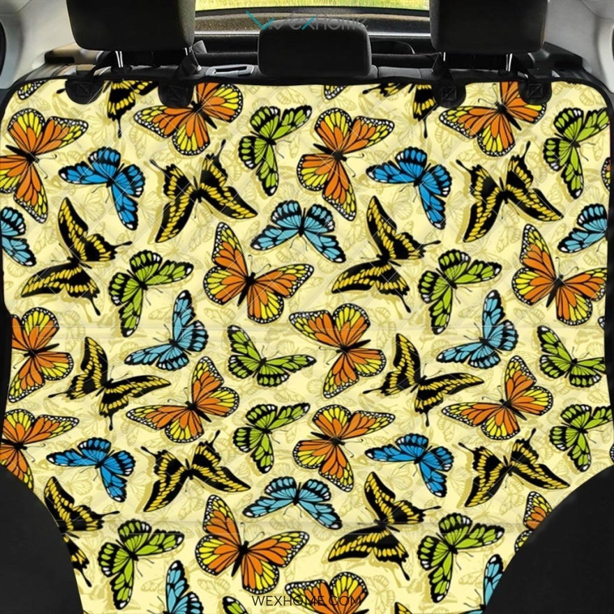 Yellow Butterfly Pattern Print Pet Car Seat Cover
