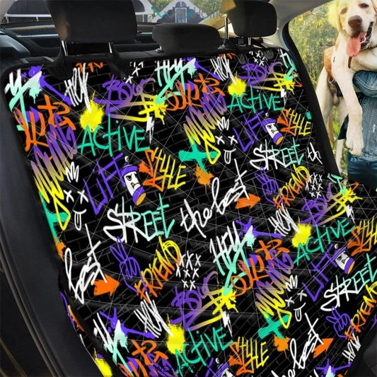 Urban Graffiti Print Pet Car Seat Cover