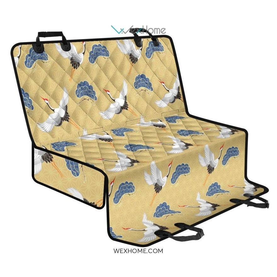 Heron Japanese Pattern Print Pet Car Seat Cover