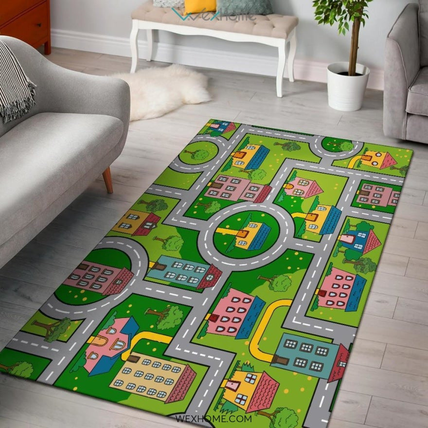 Street Map 2 Nursery Area Rug