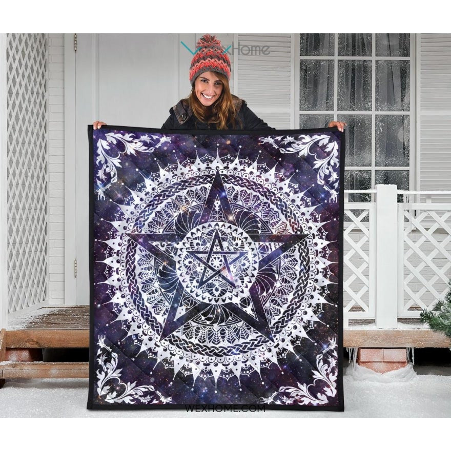 Boho Pentacle Pentagram Wicca Pagan Quilt