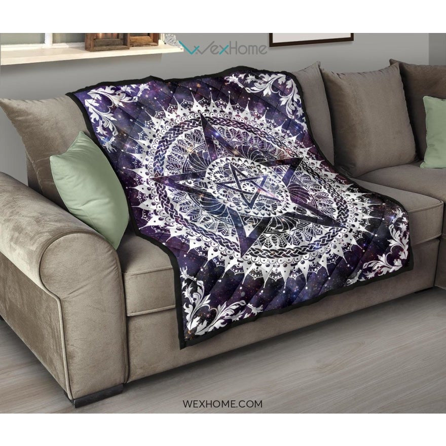 Boho Pentacle Pentagram Wicca Pagan Quilt