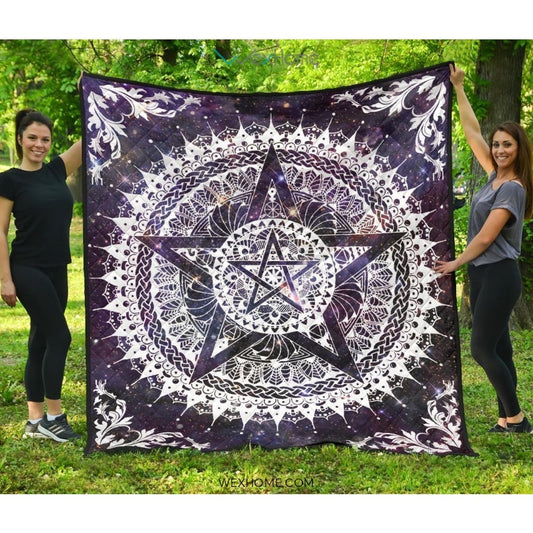 Boho Pentacle Pentagram Wicca Pagan Quilt