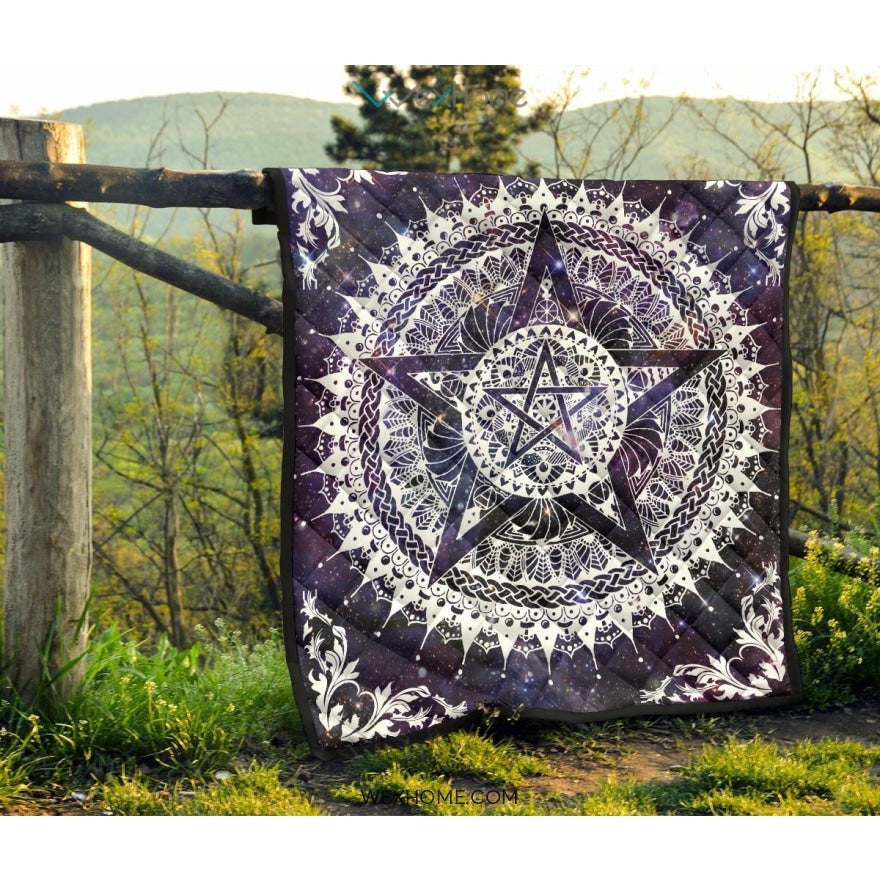 Boho Pentacle Pentagram Wicca Pagan Quilt