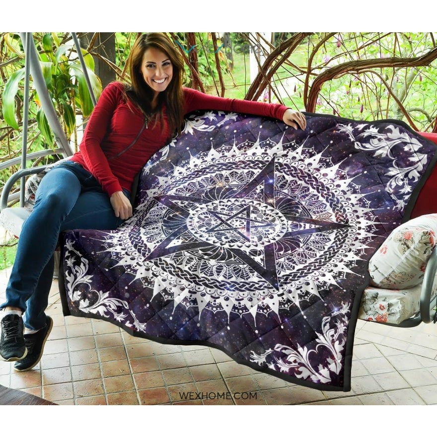 Boho Pentacle Pentagram Wicca Pagan Quilt