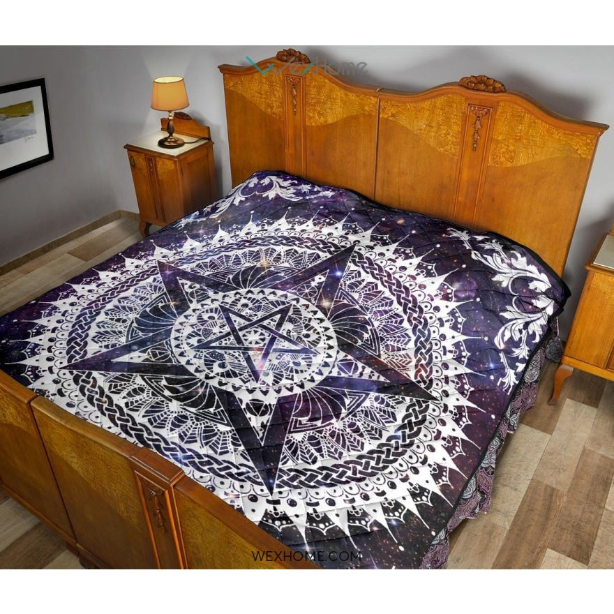 Boho Pentacle Pentagram Wicca Pagan Quilt