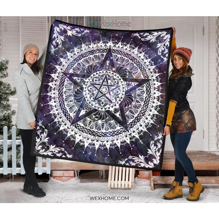 Boho Pentacle Pentagram Wicca Pagan Quilt
