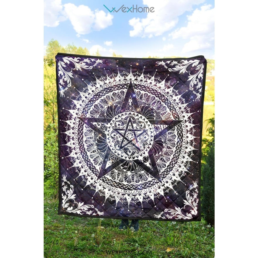 Boho Pentacle Pentagram Wicca Pagan Quilt