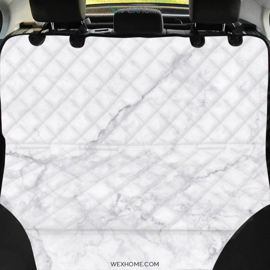White Marble Pet Car Seat Cover