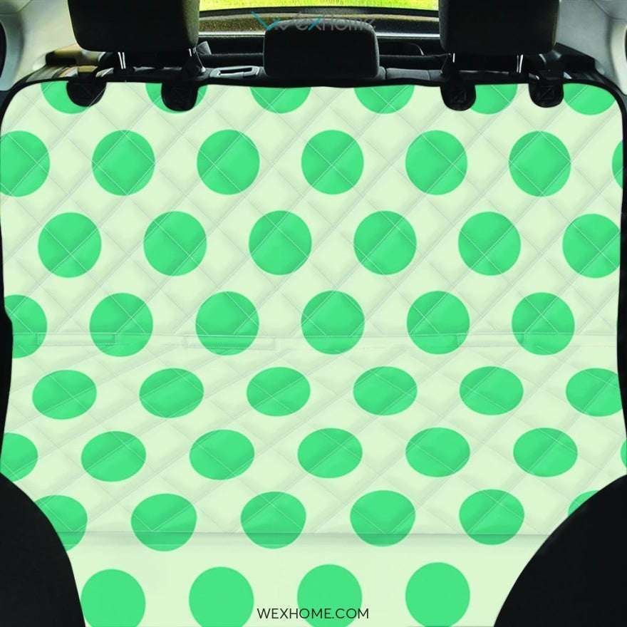 White And Green Polka Dot Pet Car Seat Cover