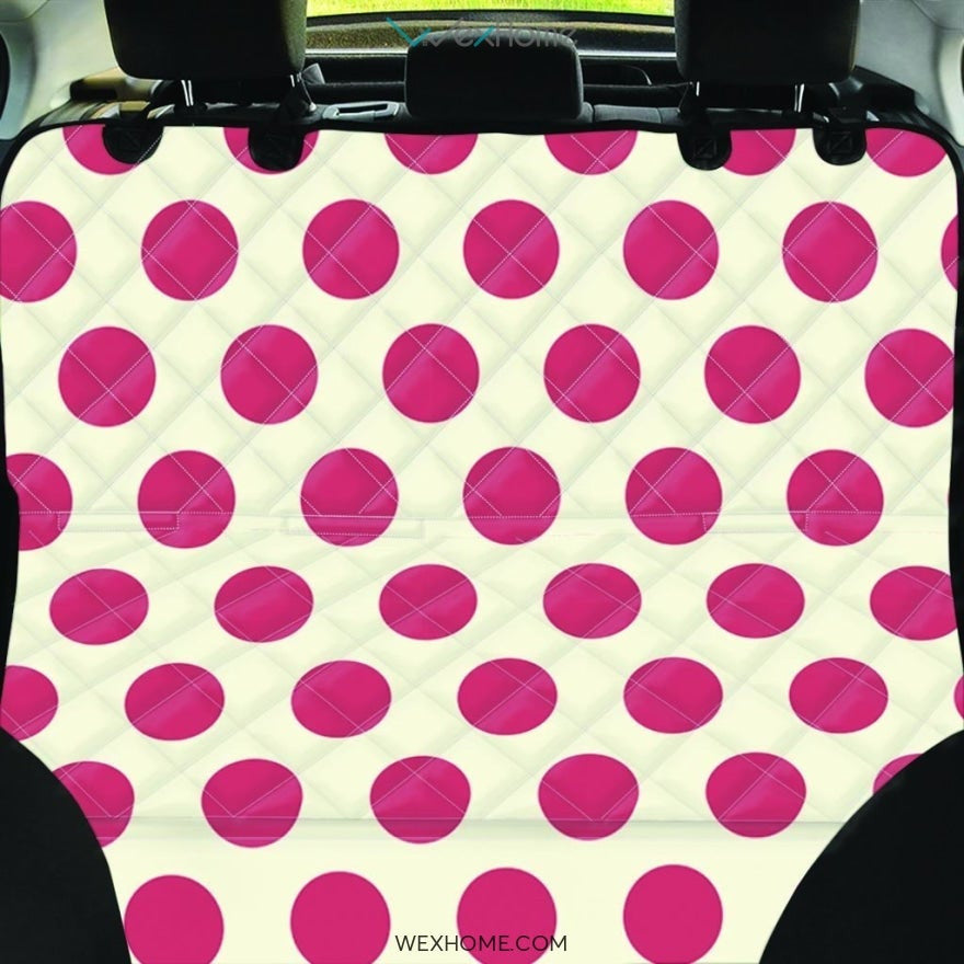 White And Red Polka Dot Pet Car Seat Cover