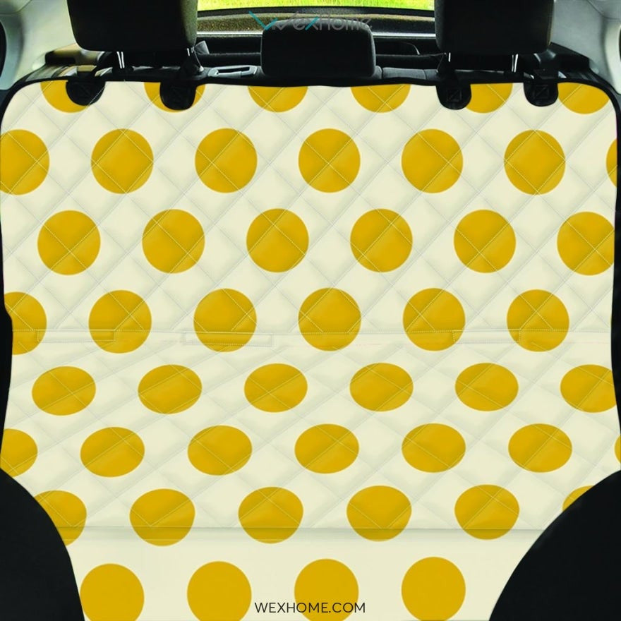 Yellow White Polka Dot Pet Car Seat Cover