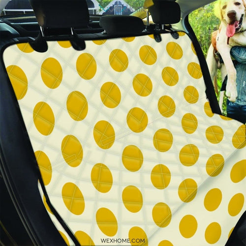 Yellow White Polka Dot Pet Car Seat Cover