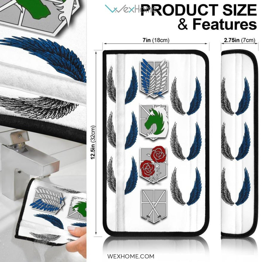 Attack On Titan Anime Seat Belt Covers | AOT All Symbol Wings Belt Covers