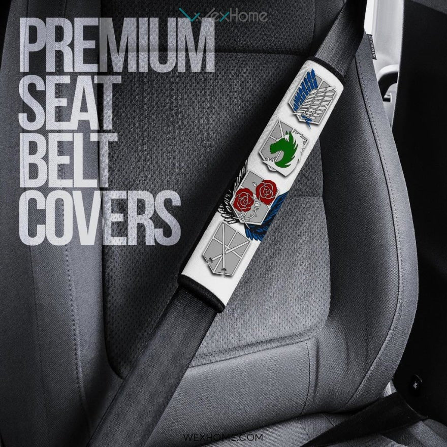 Attack On Titan Anime Seat Belt Covers | AOT All Symbol Wings Belt Covers