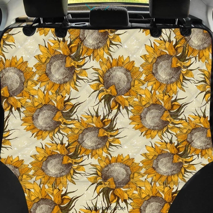 Vintage Sunflower Pet Car Seat Cover
