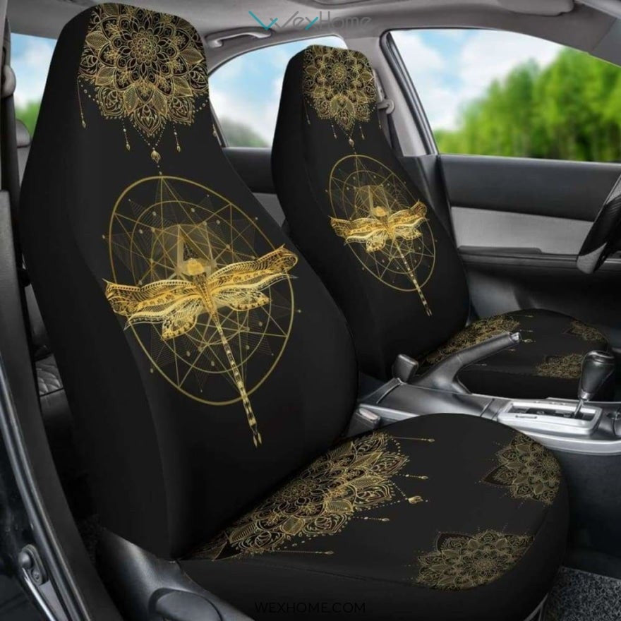 Mandala Pentagram Dragonfly Car Seat Cover