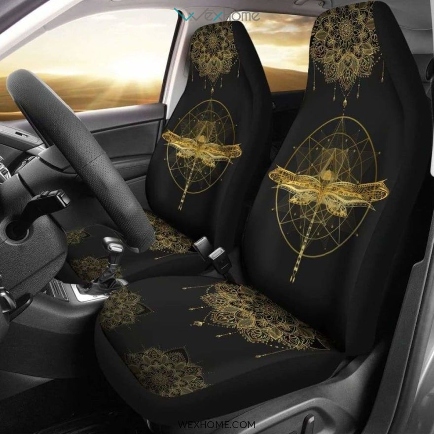 Mandala Pentagram Dragonfly Car Seat Cover