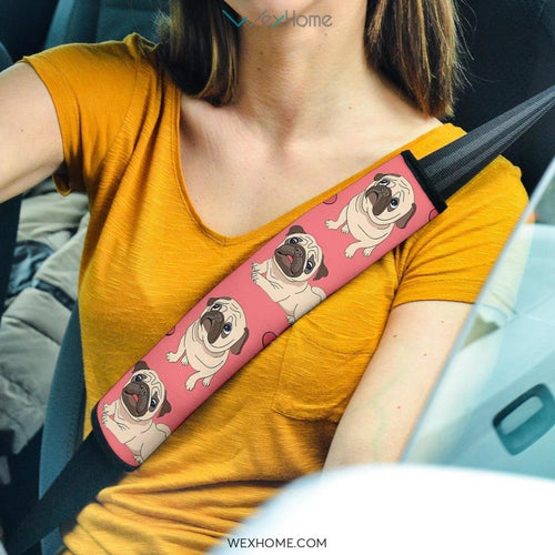 Pug in Pink Custom Seat Belt Covers