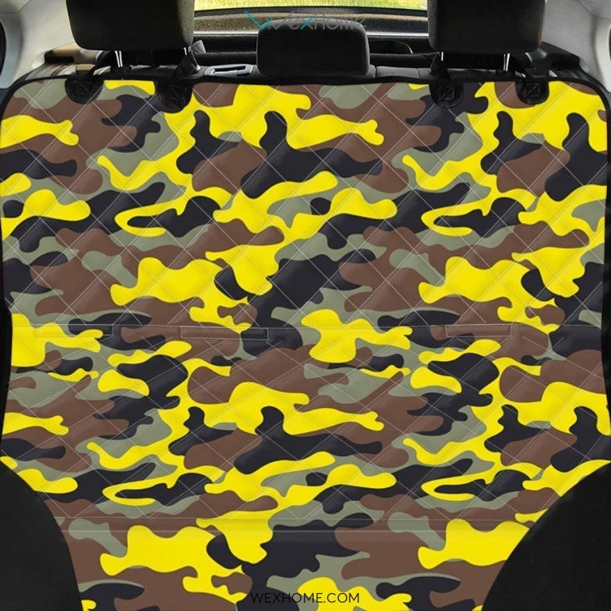Woodland And Yellow Camo Print Pet Car Seat Cover