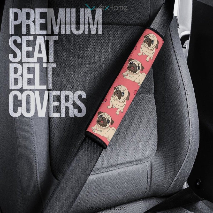 Pug in Pink Custom Seat Belt Covers